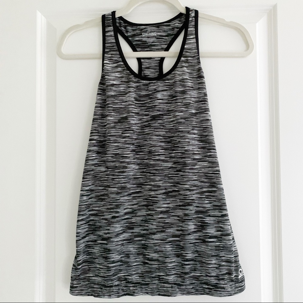 Spalding Workout Tank Top S Space Dye Gray Active